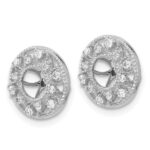 14k White Gold 1/4 carat Diamond Fancy Circle Earring Jackets - Image 2