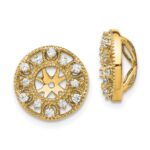 14k 1/4 carat Diamond Fancy Circle Earring Jackets