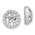 14k White Gold 1/2 carat Diamond Circle Earring Jackets