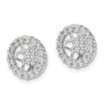 14k White Gold 3/4 carat Diamond Circle Earring Jackets - Image 2