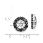 14k White Gold 1 carat Black Diamond Circle Earring Jackets - Image 3