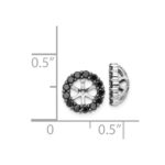 14k White Gold 1/4 carat Black Diamond Circle Earring Jackets - Image 3