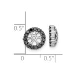 14k White Gold 1/2 carat Black Diamond Circle Earring Jackets - Image 3