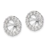 14k White Gold 1 carat Diamond Circle Earring Jackets - Image 2