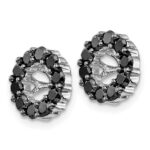 14k White Gold 5/8 carat Black Diamond Circle Earring Jackets - Image 2