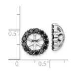 14k White Gold 1 carat Black Diamond Circle Earring Jackets - Image 3
