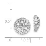 14k White Gold 1 carat Diamond Circle Earring Jackets - Image 3