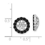 14k White Gold 1 carat Black Diamond Circle Earring Jackets - Image 3