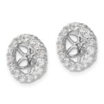 14k White Gold 1.05 carat Diamond Circle Earring Jackets - Image 2