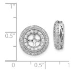 14k White Gold 1 carat Diamond Double Circle Earring Jackets - Image 3