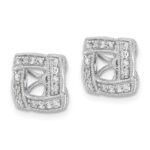 14k White Gold 1/3 carat Diamond Square Earring Jackets - Image 2