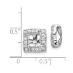14k White Gold 1/3 carat Diamond Square Earring Jackets - Image 3