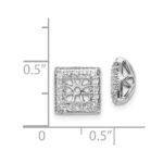 14k White Gold 1/4 carat Diamond Square Earring Jackets - Image 3
