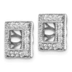 14k White Gold 1/2 carat Lab Grown Diamond VS/SI+ G+ with 4.75 mm Earring Jacket - Image 2