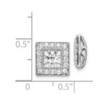 14k White Gold 1/2 carat Diamond Square Earring Jackets - Image 3