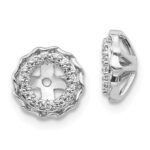 14k White Gold Twisted Edge 1/10 carat Diamond Earring Jackets