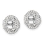 14k White Gold 1/2 carat Lab Grown Diamond VS/SI+ G+ with 4.5 mm Round Earring Jacket - Image 2
