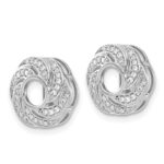 14k White Gold 1/4 carat Diamond Swirl Earring Jackets - Image 2
