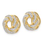 14k 1/4 carat Diamond Swirl Earring Jackets - Image 2
