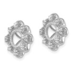 14k White Gold 1/4 carat Lab Grown Diamond VS/SI+ G+ with 4.4 mm Earring Jacket - Image 2