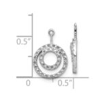 10k White Gold Double Circle Diamond Earring Jackets - Image 3