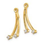 14k 2-Stone Dangle 1/8 carat Diamond Earring Jackets - Image 2