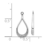 14k White Gold Teardrop Diamond Earring Jackets - Image 3