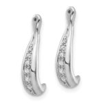 10k White Gold Diamond Earring Jackets - Image 2