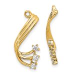 14k 1/5 carat AA Diamond Fancy Twist Earring Jackets