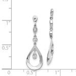 14k White Gold 1/8 carat Diamond Teardrop Dangle Earring Jackets - Image 3