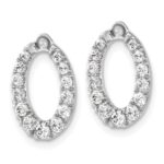 14k White Gold 1 1/3 carat Lab Grown Diamond VS/SI+ G+ Oval Earring Jackets - Image 2