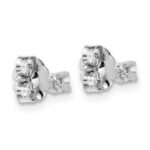 18k White Gold 1/10 carat Lab Grown Diamond VS+ F+ Round Complete Four Prong Stud Earrings - Image 3
