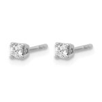 14k White Gold 1/6 carat Lab Grown Diamond VS/SI+ G+ Round Complete Four Prong Heavyweight Stud Earrings - Image 2