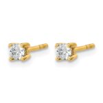 14k 1/5 carat Lab Grown Diamond VS/SI+ G+ Round Complete Four Prong Heavyweight Stud Earrings - Image 2
