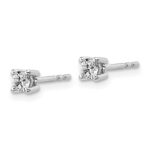 18k White Gold 1/4 carat Certified Lab Grown Diamond VS+ F+ Round Complete Four Prong Stud Earrings - Image 2