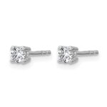 10k White Gold Round 4-Prong .25ct. Diamond Stud Earrings - Image 2