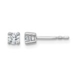14k White Gold 1/4 carat Certified Lab Grown Diamond VS/SI+ G+ Round Complete Four Prong Heavyweight Stud Earrings