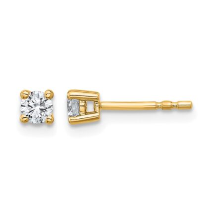 14k 1/4 carat Certified Lab Grown Diamond VS+ F+ Round Complete Four Prong Heavyweight Stud Earrings