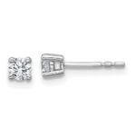18k White Gold 1/3 carat Lab Grown Diamond VS+ F+ Round Complete Four Prong Stud Earrings