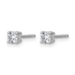 14k White Gold 1/3 carat Certified Lab Grown Diamond VS/SI+ G+ Round Complete Four Prong Heavyweight Stud Earrings - Image 2