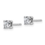 18k White Gold 1/2 carat Certified Lab Grown Diamond VS+ F+ Round Complete Four Prong Stud Earrings - Image 2