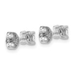 18k White Gold 1/2 carat Lab Grown Diamond VS+ F+ Round Complete Four Prong Stud Earrings - Image 3