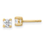 18k 1/2 carat Lab Grown Diamond VS+ F+ Round Complete Four Prong Stud Earrings