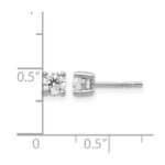 14k White Gold 1/2 carat Certified Lab Grown Diamond VS/SI+ G+ Round Complete Four Prong Heavyweight Stud Earrings - Image 5