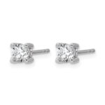 14k White Gold 5/8 carat Lab Grown Diamond VS/SI+ G+ Round Complete Four Prong Heavyweight Stud Earrings - Image 2