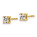 18k 3/4 carat Lab Grown Diamond VS+ F+ Round Complete Four Prong Stud Earrings - Image 2
