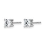 14k White Gold 3/4 carat Certified Lab Grown Diamond VS/SI+ G+ Round Complete Four Prong Heavyweight Stud Earrings - Image 2