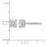 14k White Gold 3/4 carat Certified Lab Grown Diamond VS+ F+ Round Complete Four Prong Heavyweight Stud Earrings - Image 4