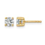 14k 7/8 carat Lab Grown Diamond VS+ F+ Round Complete Four Prong Heavyweight Stud Earrings