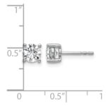 14k White Gold 1 carat Certified Lab Grown Diamond VS+ F+ Round Complete Four Prong Heavyweight Stud Earrings - Image 5